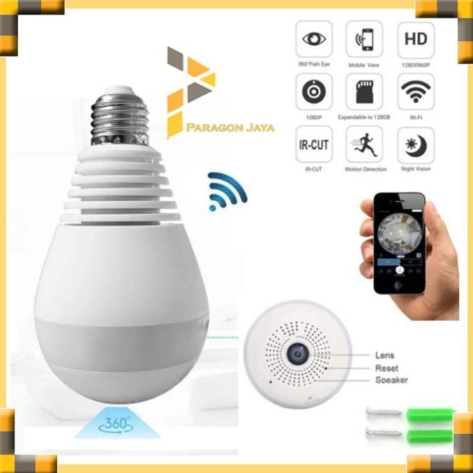 Ip Camera Cctv Bulb Wifi Panoramic V380 Lampu Bohlam Vr Spy Cam Owlcam