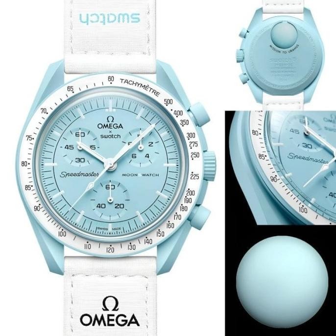 Jam Tangan Omega X Swatch Unisexmission To Uranus Jam Mewah