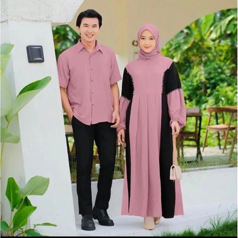 (NEW) Baju Gamis Dress Koko Kurta Couple Busui Koko Pasangan Lebaran Kondangan Nikahan Wanita Syari 