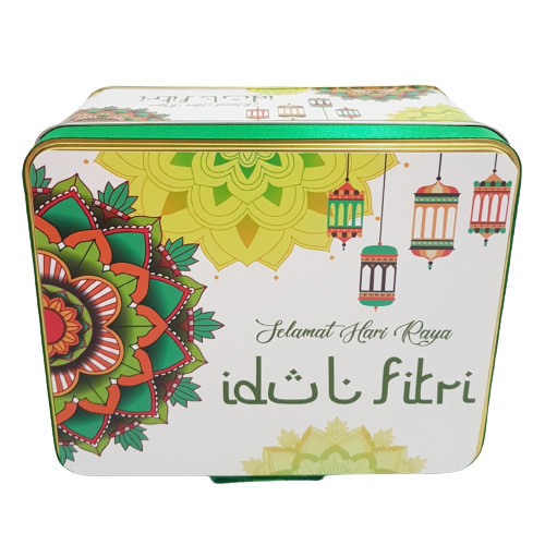 Kotak Kaleng Hampers Kue Box Lebaran Idul Fitri New Design MWhite