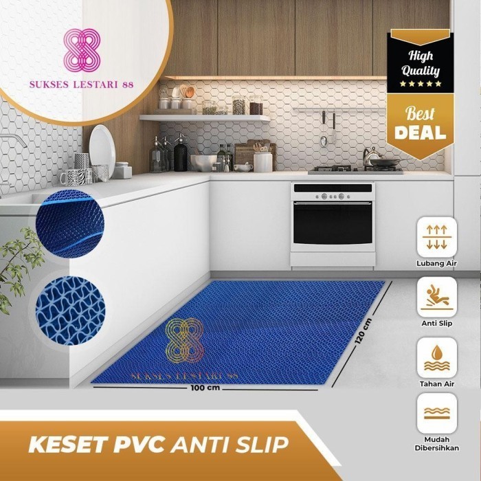 Keset Karpet PVC Anti Slip Meteran - Jaring