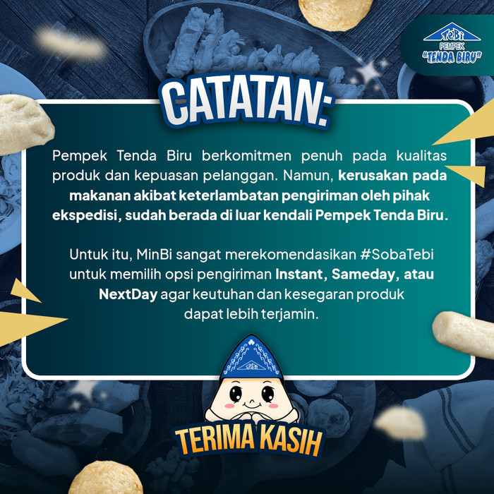 

Pempek Tenda Biru Paket Tebi 1 - 25 Pempek Kecil + Cuko 300 ML