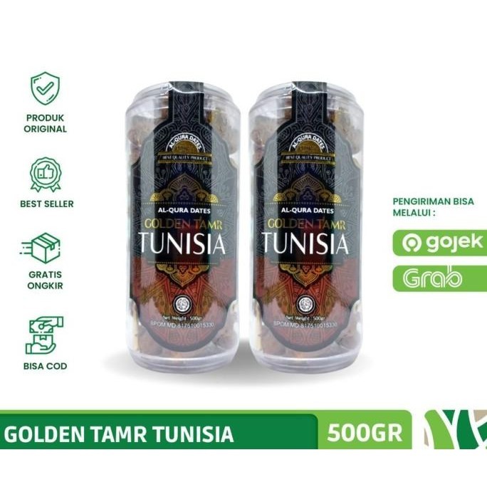 

Kurma Golden Tamr - Kurma Tangkai Tunisia 500Gr -Premium Dates Tunisia