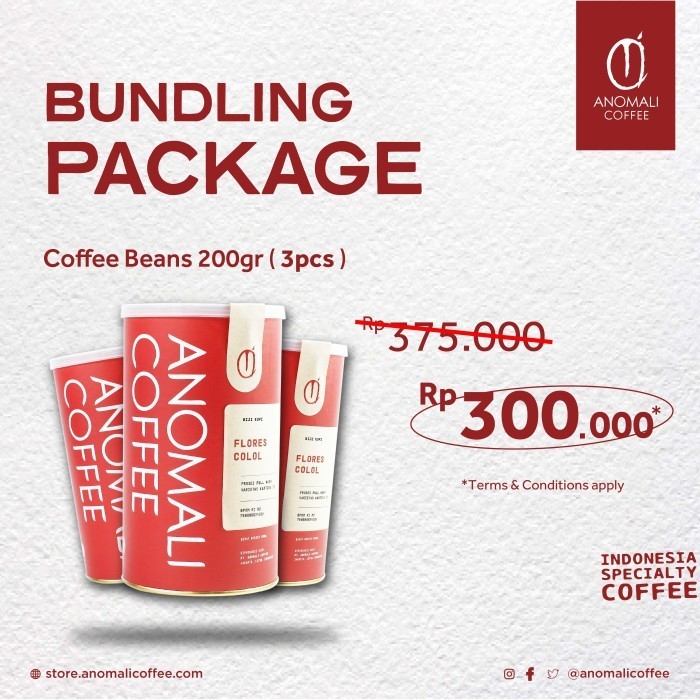 

Anomali Coffee - PAKET Biji Kopi Indonesia 200gr - 3 kaleng