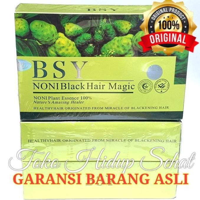 Bsy Noni Black Hair Magic Shampo Asli Bpom Cat Semir Rambut ORIGINAL