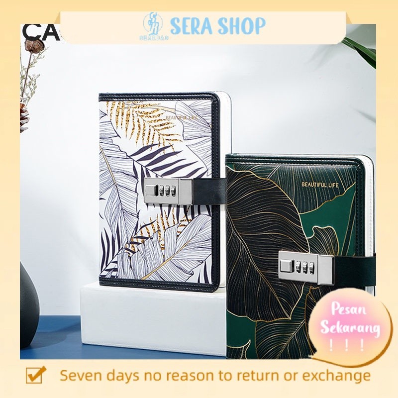 

❏✿Sera Kaji notebook dengan kunci password diary b6 kecil menebal notepad removable lepas buku tahan lama