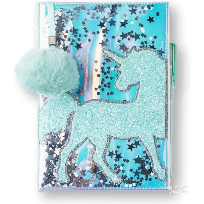 

JUSTICE SHAKY GLITTER UNICORN DIARY WITH PEN - DIARY JUSTICE