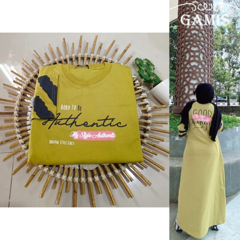 Gamis Authentic Gamis Kekinian Gamis Kaos Wanita Dewasa By Nabil