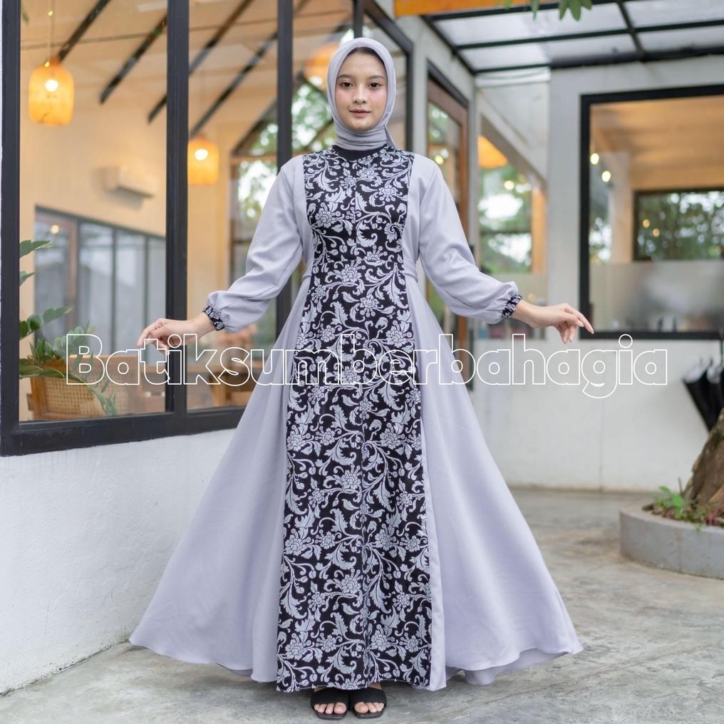 Couple Keluarga Syari Muslimah Dress Gamis Couple Baju Couple Pasangan Gaun Pesta Muslimah Batik Cou