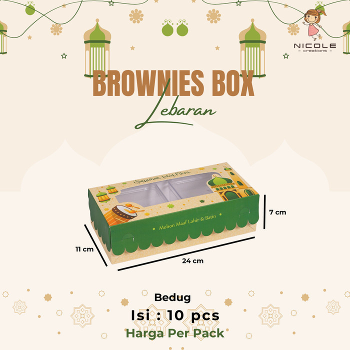 Cake Box Brownies Happy Eid Mubarak/Packaging Kue/ Cake Box Lebaran