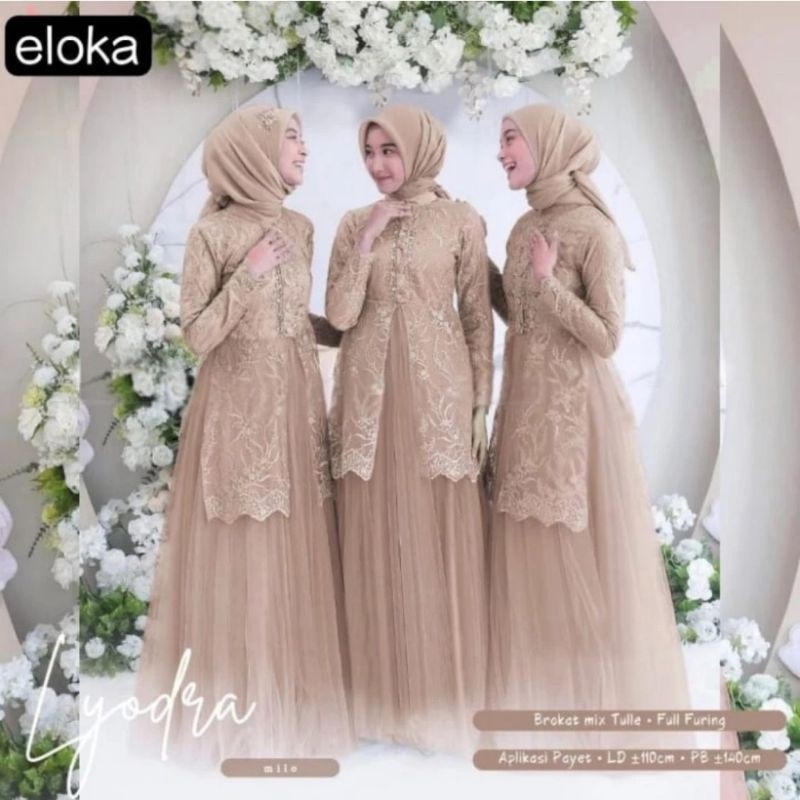 (NEW 2024) LYODRA - Baju Gamis Full Brukat Brokat Tile Tille Tulle Satin Maxmara  Premium Remaja Wan