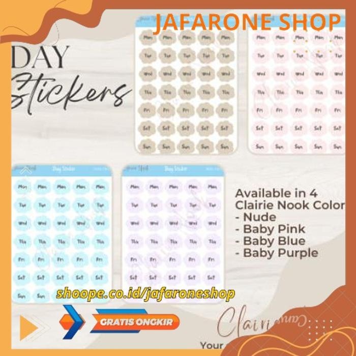 

DAYS STICKER LABEL WARNA / STIKER WARNA / DEKORASI BULLET JOURNAL DIJAMIN GRATIS ONGKIR