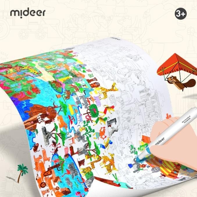 

Mideer World Traveler Coloring Poster Mainan Edukasi Buku Gambar Anak Anak Bayi Balita