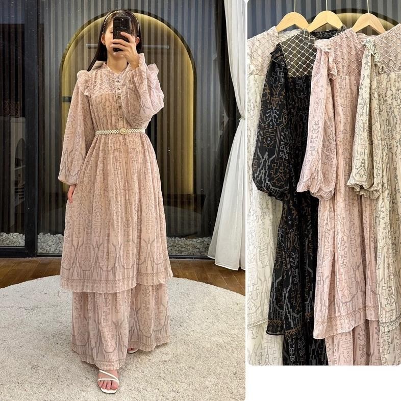 Fatunhijabs - Raya gamis pleats + belt
