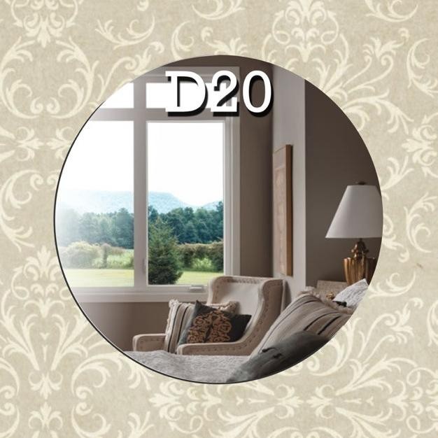 Paket Kaca Cermin 3mm Bulat Dinding D 20cm 30cm 40cm plus klip