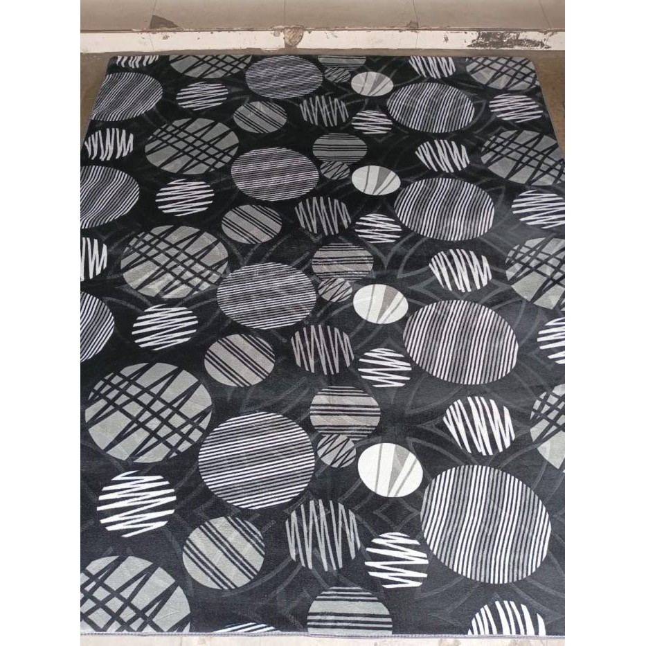 Karpet Malaysia 190X220 Minimalis Monokrom / Karpet Busa Ukuran Besar