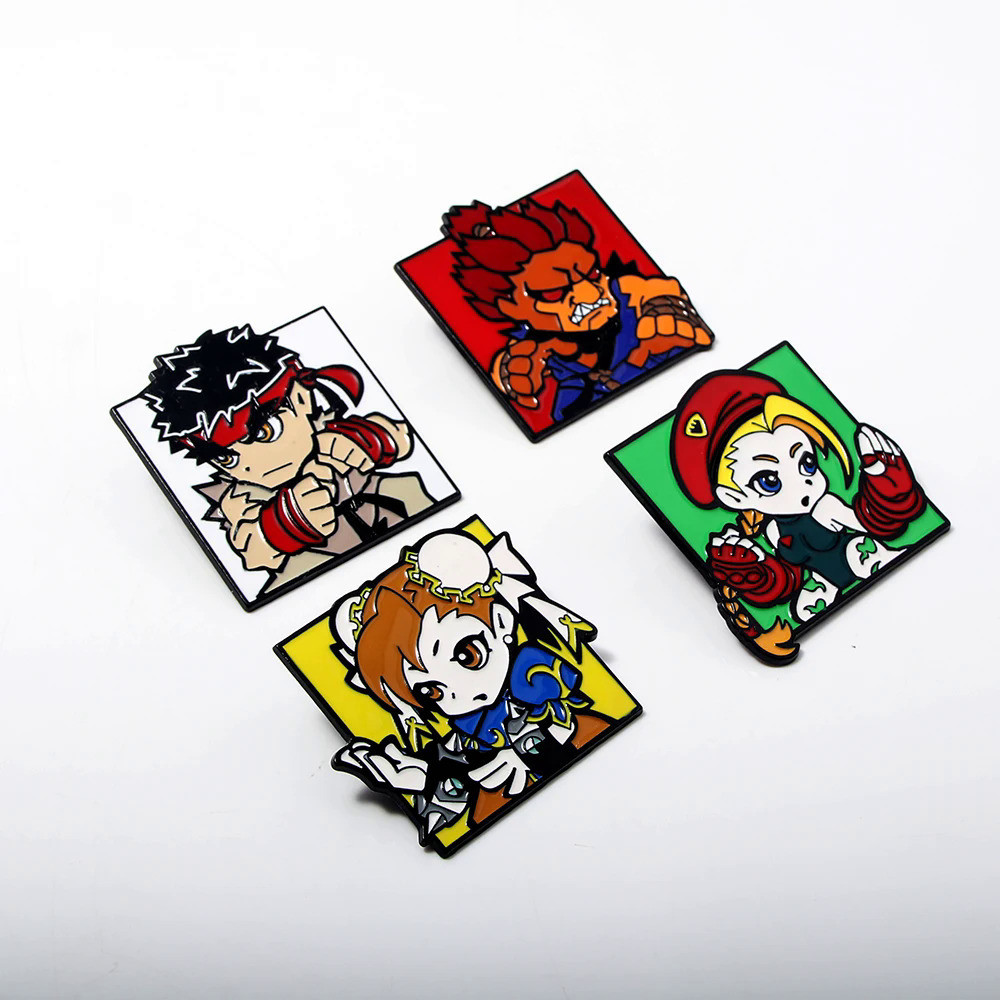 Bros Lencana Figur GOUKI Putih Cammy RYU CHUN LI Pin Enamel Permainan Jalanan untuk Aksesori Perhias
