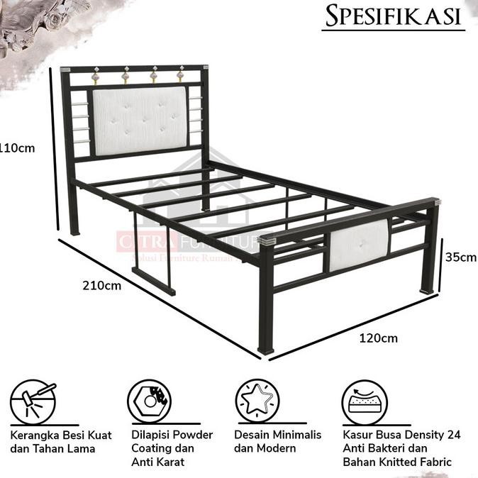 Ranjang besi minimalis 120x200
