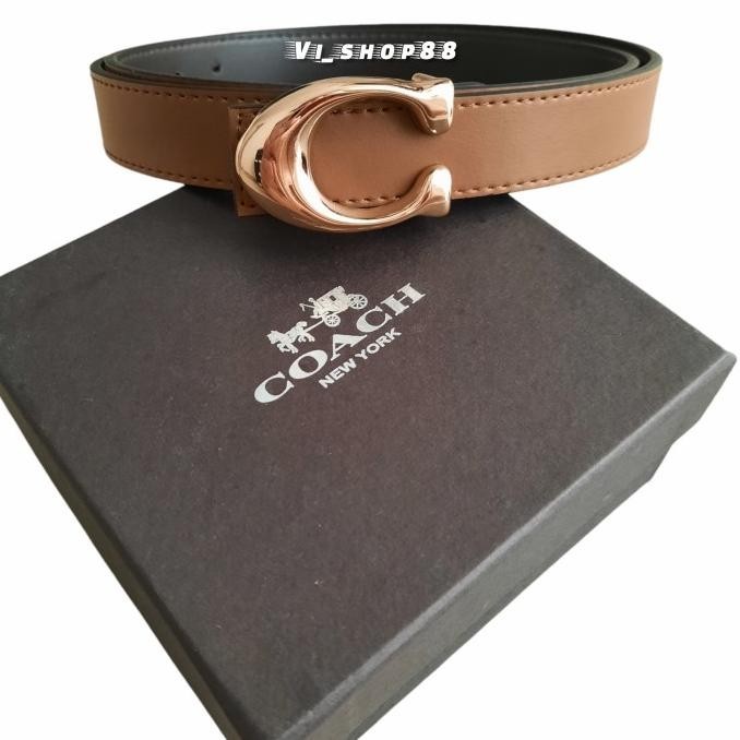Belt Wanita Coach 2.5Cm Ikat Pinggang Logo C Sabuk Cewek Import