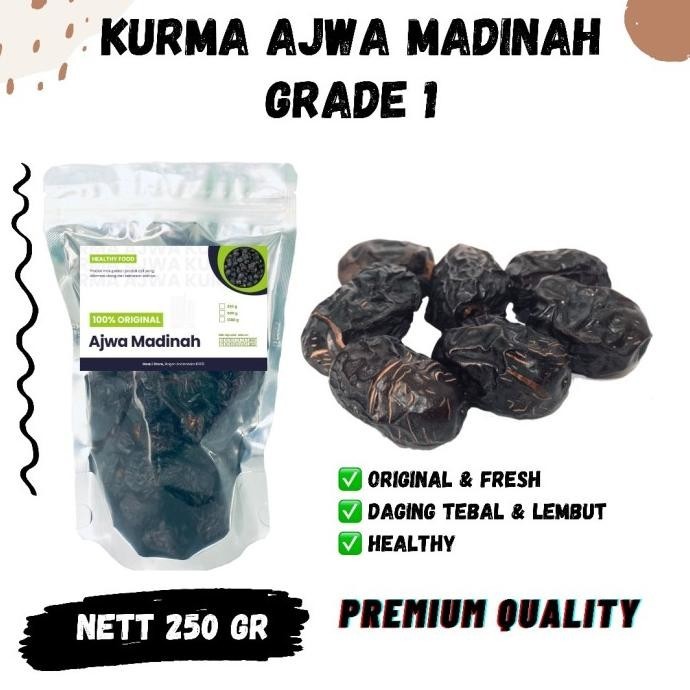 

Kurma Ajwa Madinah 250Gr Nabi Azwa Al-Madinah 250 Gram Azwa Ajwah Asli