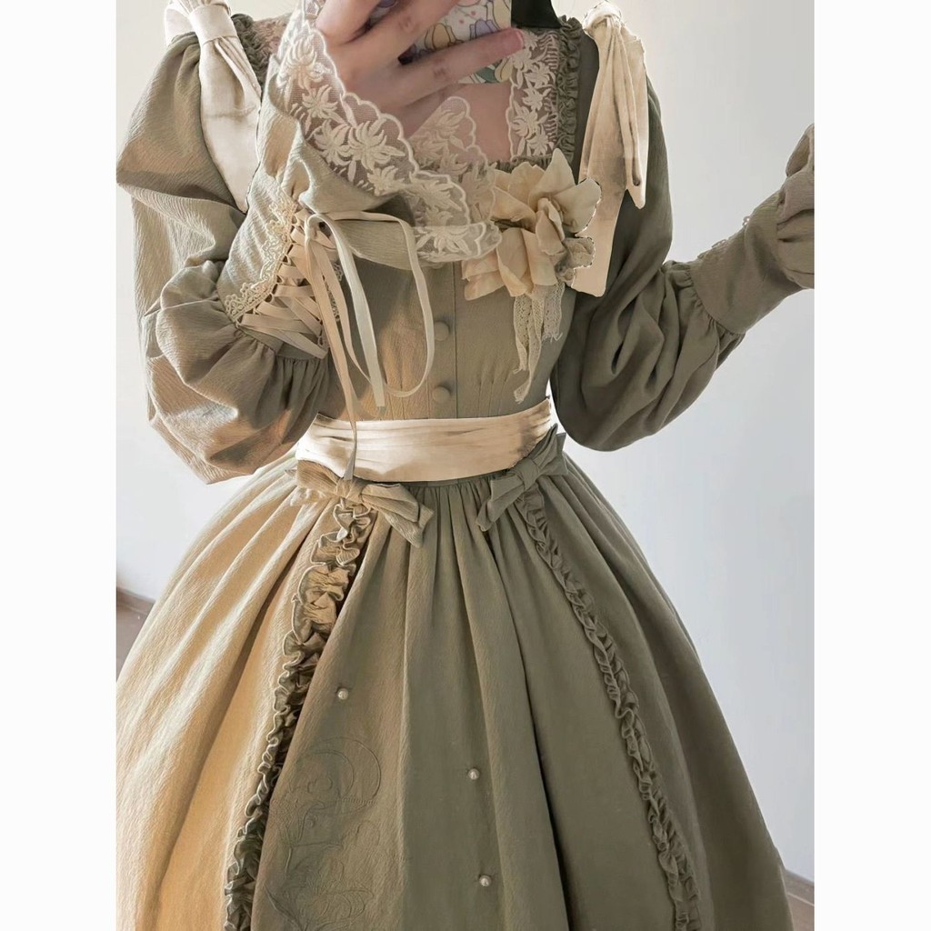 LolitaLolita Dresses Elegant Long SleeveOPAutumn Winter Retro Genuine Dress for Women