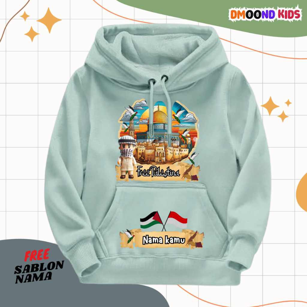 witter Hoodie Anak Laki Laki Perempuan PALESTINA Usia 2 3 4 5 6 7 8 9 10 11 12 Tahun / Hudi Anak Lak