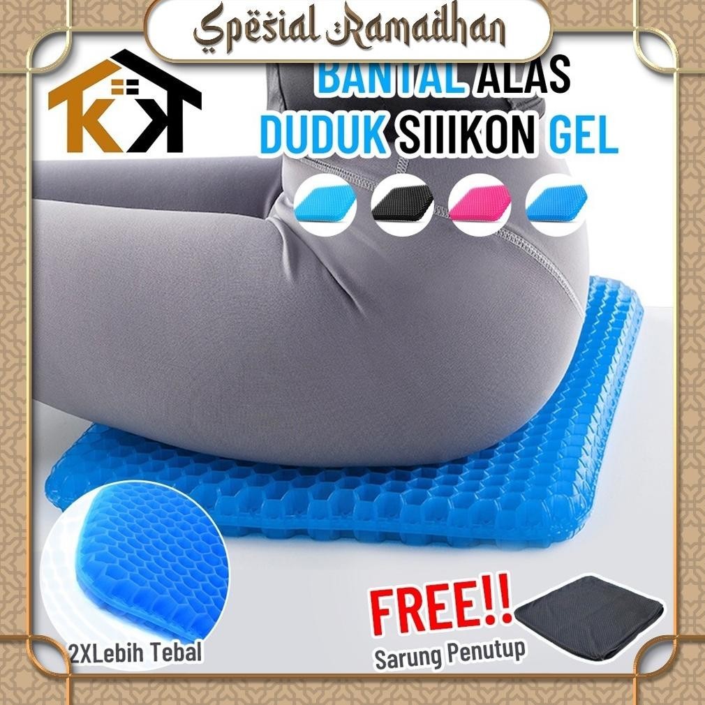 (KK)Alas Duduk Terbaru Bahan Gel terasa dingin Lembut Motif Sarang Lebah Untuk Kursi KantorJok Mobil