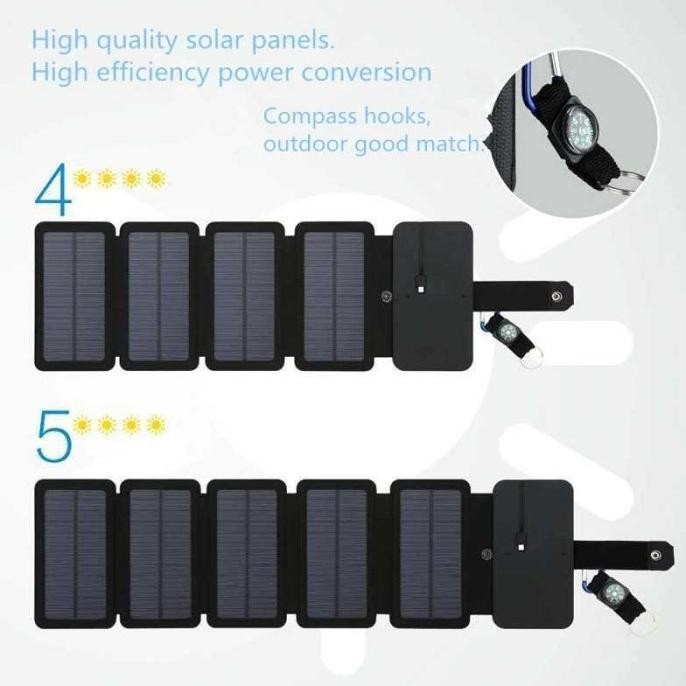 Charger HP Tenaga Surya Solar Cell Panel Portable Outdoor 9W 5V
