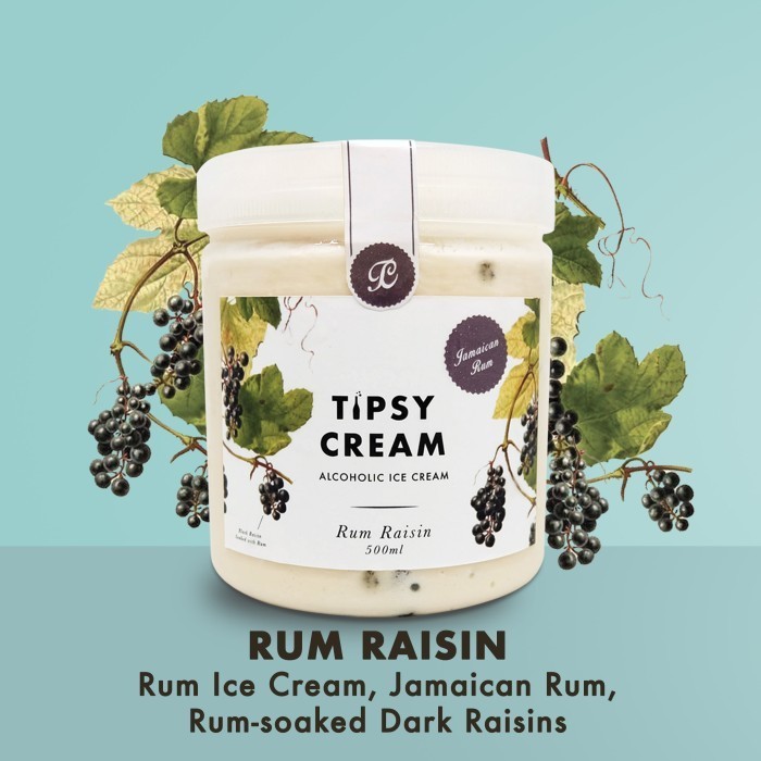 

Rum Raisin Alcoholic Ice Cream - Tipsy Cream Jamaican Rum