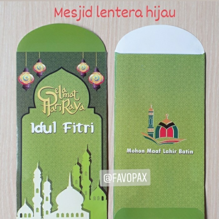 

Limited AMPLOP UANG angpau THR LEBARAN Idul Fitri uk panjang isi 10 lembar - MESJID lt hijau Baru!