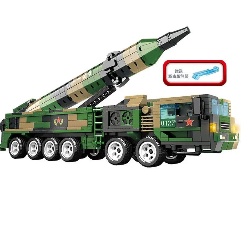 Model Mainan Bata Bongkar Pasang Model Blok Bangun Rudal Balistik Jarak Tempuh DF-26 Perang Dunia Ke
