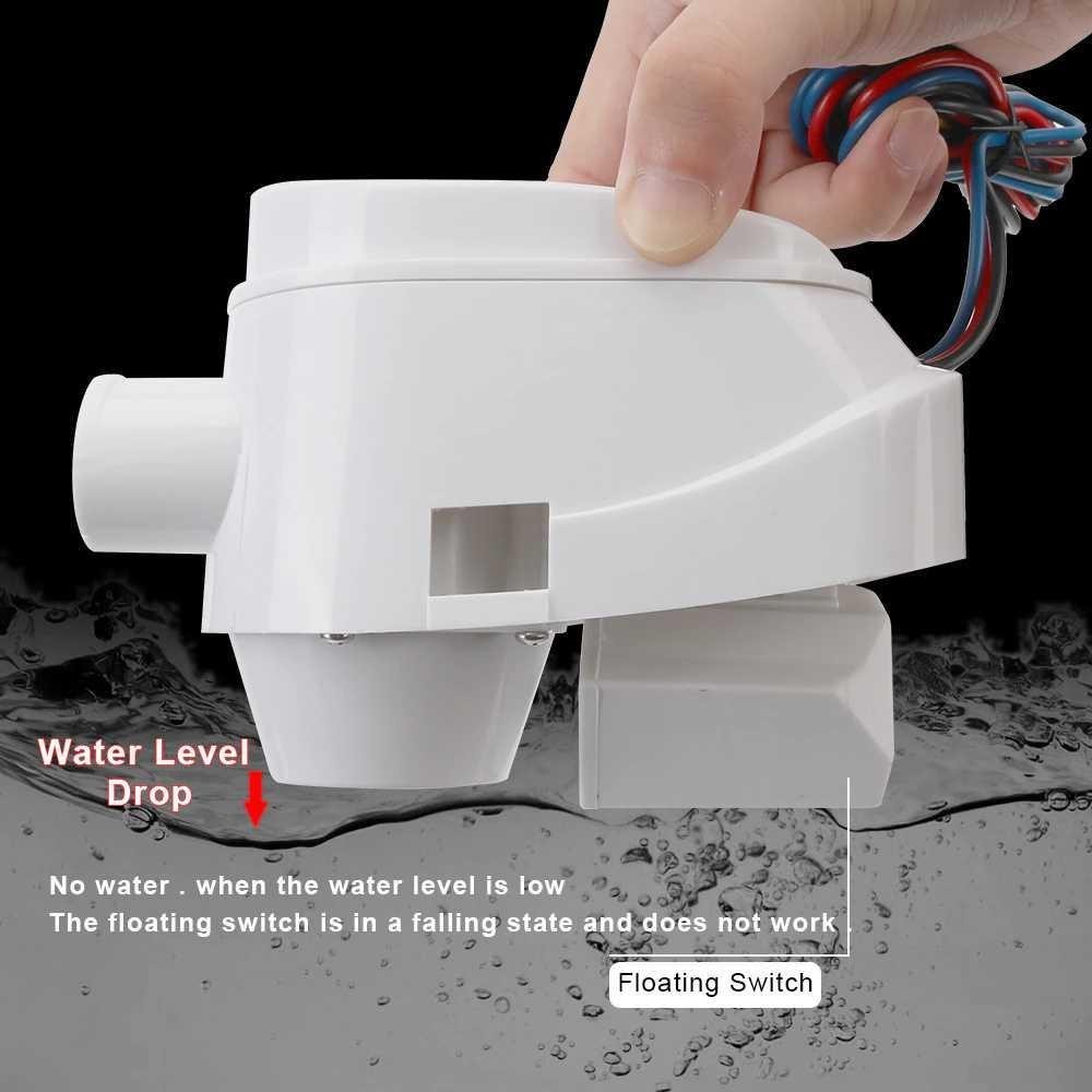BUYREADY Pompa Air Auto Bilge Pump Submersible 12V 1100 GPH HYBP1 Pompa Aquarium Sumur Kecil Dangkal