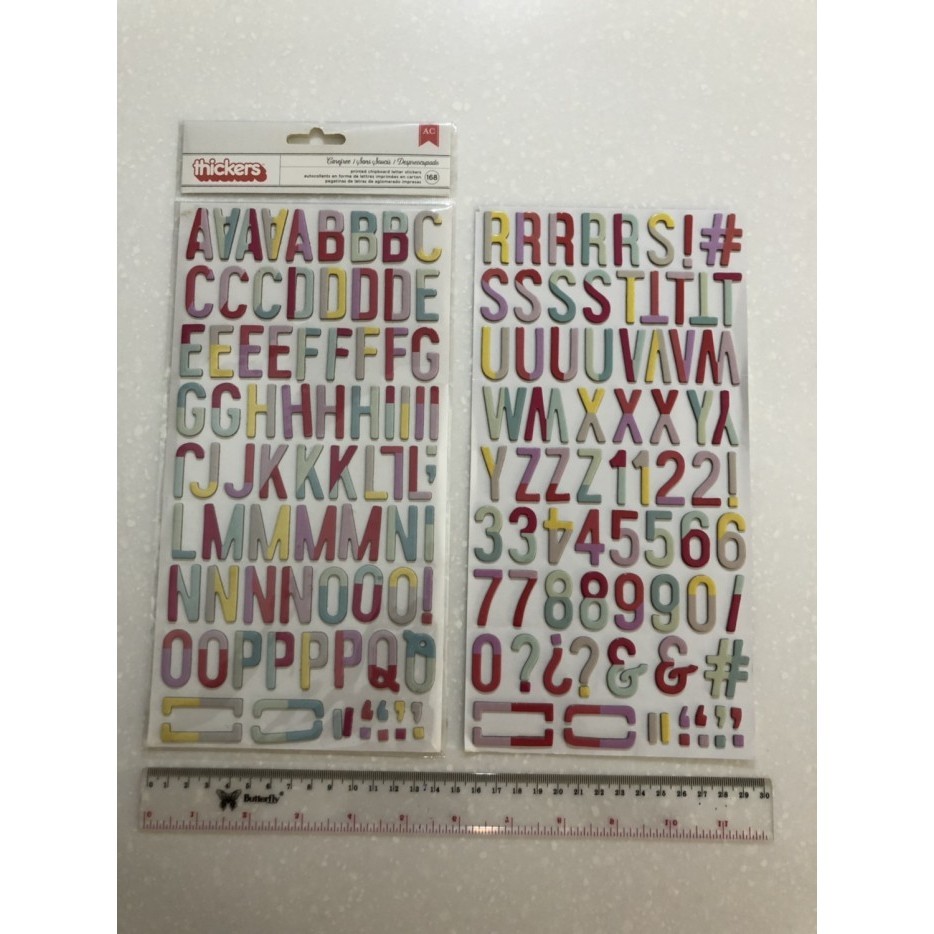 

Carefree Printed Chipboard Letter Stickers / Alphabet Stickers