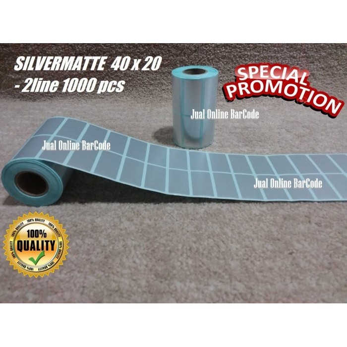 

STIKER LABEL SILVERMATE 40x20 40 x 20 MM 4cm x 2 cm 1000pcs