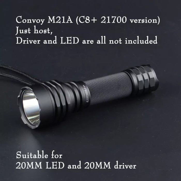 CONVOY M21A HOST BODY SENTER LED C8+ 21700 BLACK HITAM
