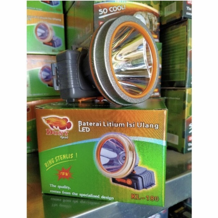 Senter Kepala DONY KL-180 Cahaya Kuning 15 Watt