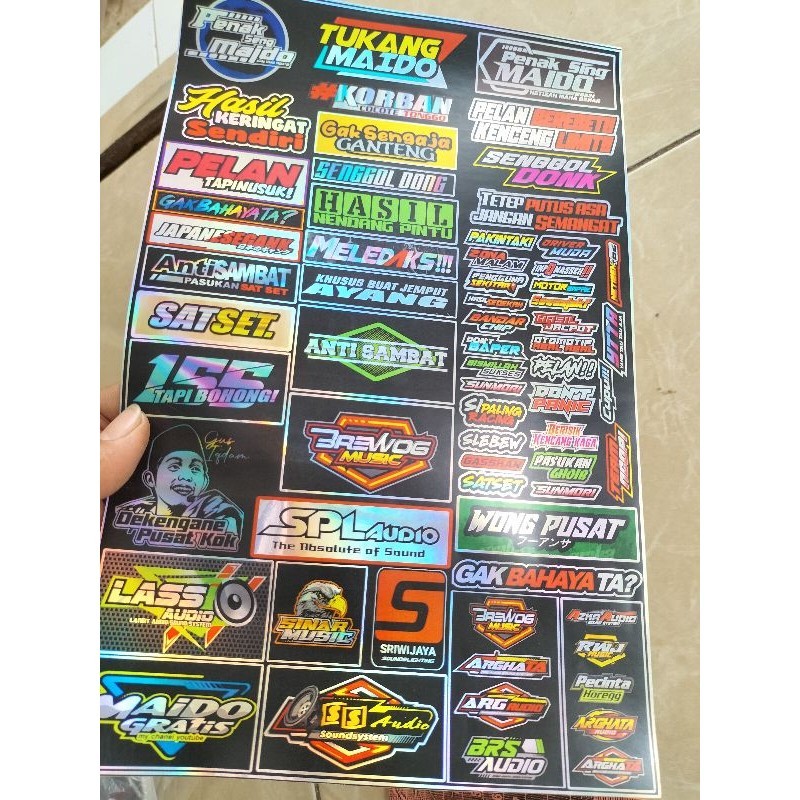 

Stiker Pack Kata Kata bahan Hologram 1 lembar