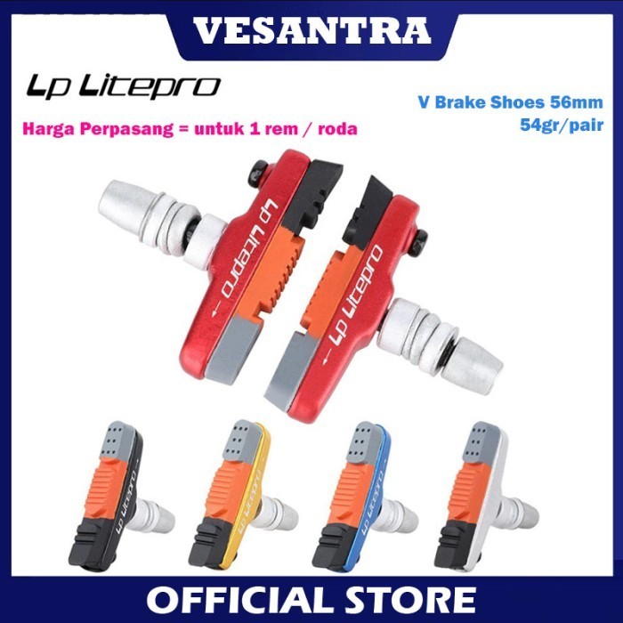 LP LITEPRO V BRAKE BRAKE SHOE KARET KAMPAS REM SEPEDA LIPAT ROADBIKE