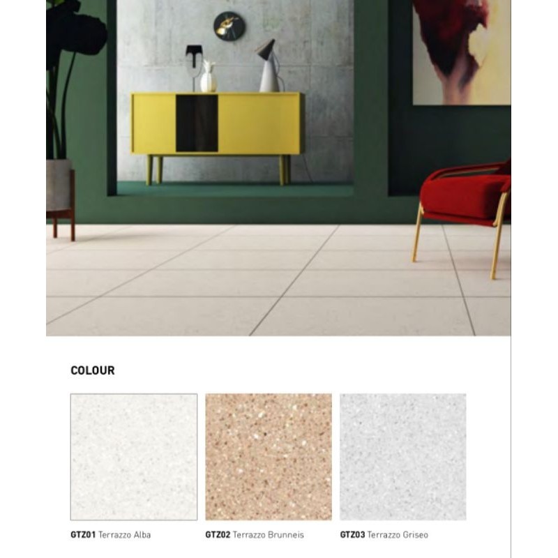 GRANIT MATT STRUCTURED MOTIF TERAZZO SERIES UKURAN 60X60 BY NIRO GRANIT