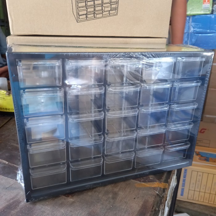 NEW SELLERY RAK PENYIMPANAN KOMPONEN BAUT 25 SLOT BAHAN MIKA QUALITY ORIGINAL