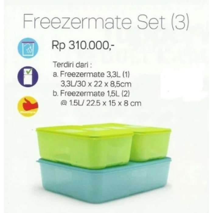 NEW SERIES TUPPERWARE FREEZERMATE SET TOPLES KULKAS QUALITY ORIGINAL