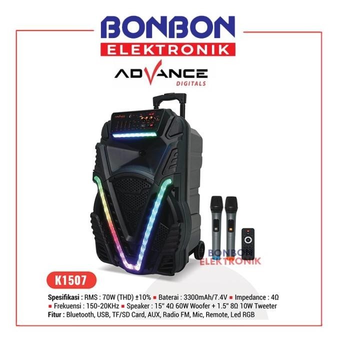 Advance Speaker Meeting K1507 Bluetooth 15 Inch + 2 Mic / K 1507