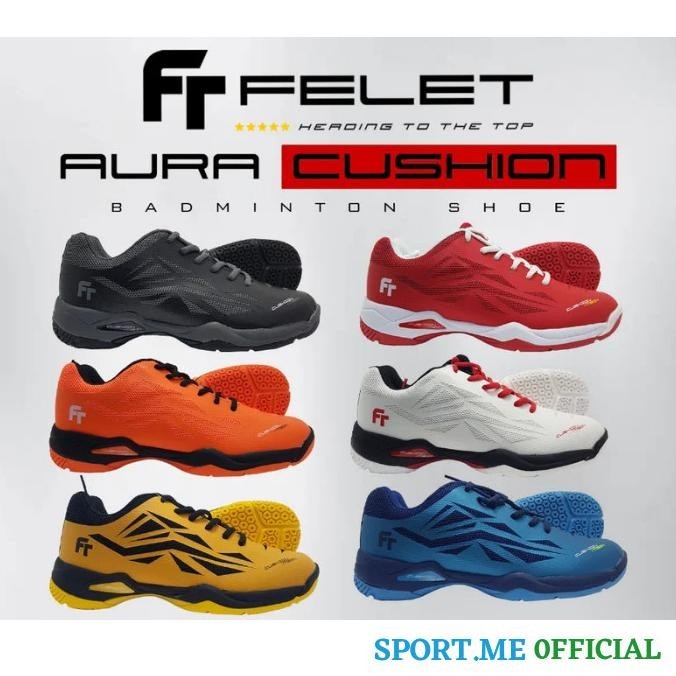 NEW  SEPATU BADMINTON BULUTANGKIS FELET AURA CUSHION TECH ORIGINAL