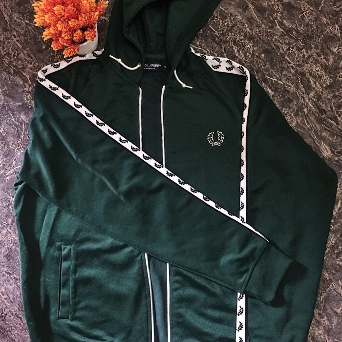 Tracktop Fred Perry Original Hoodie Zip Green not Black
