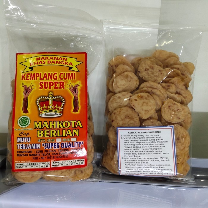 KERUPUK MENTAH BANGKA KEMPLANG MENTAH CUMI CAP MAHKOTA BERLIAN