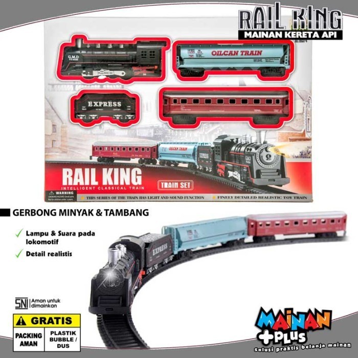 MAINAN KERETA API - RAIL KING 19051-4 - GERBONG PENUMPANG & TAMBANG