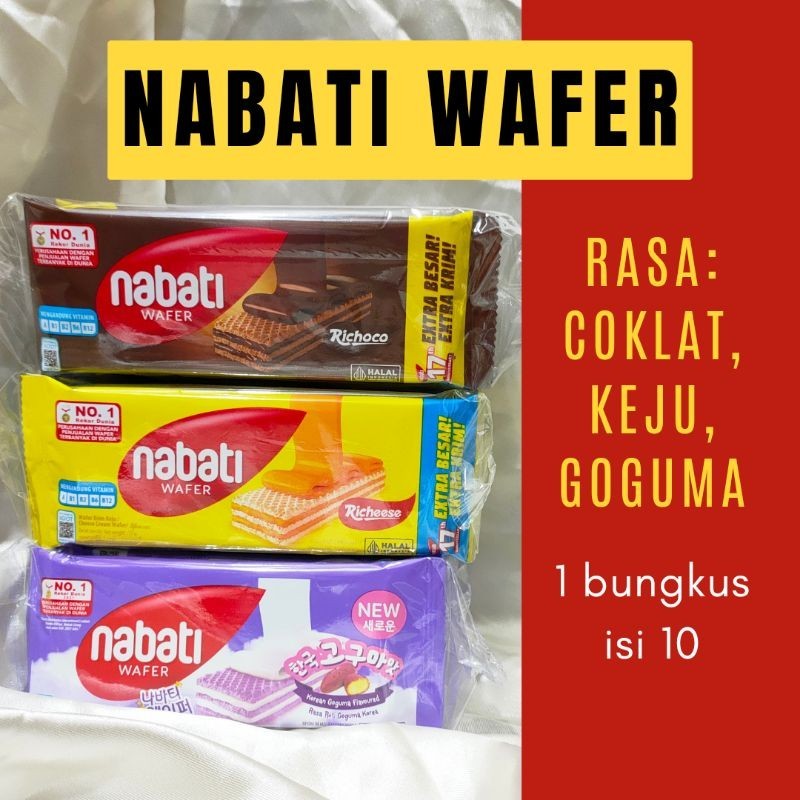 

Nabati Wafer 17gr /nabati goguma/ wafer goguma / nabati Coklat /wafer coklat