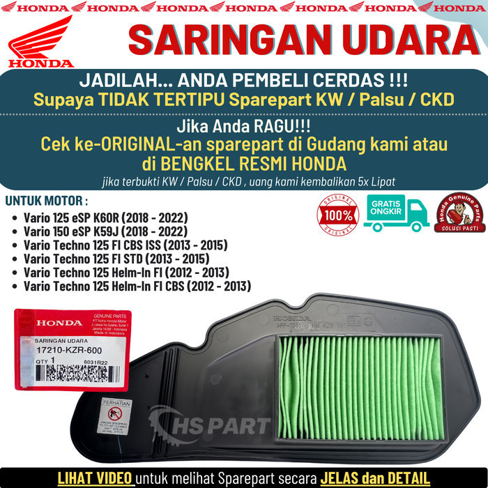SARINGAN FILTER UDARA VARIO 125 OLD ORIGINAL VARIO 125 LED VARIO 150