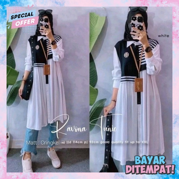 Tunik Wanita Terbaru 2024 Baju Tunik Import Premium Tunic Basic Blouse Tunyk Fashion Muslim Baju Leb