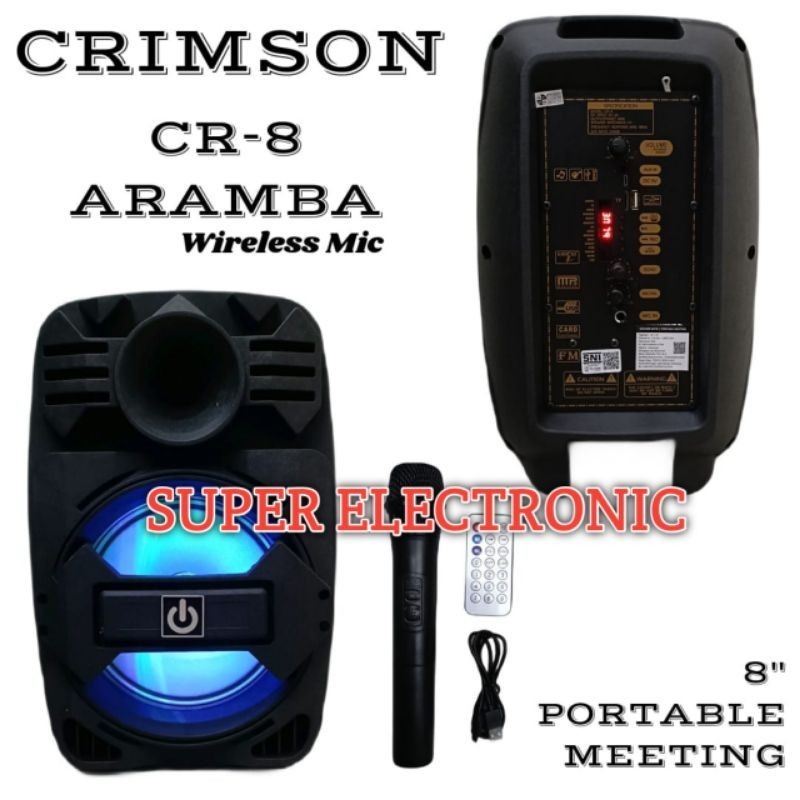Speaker Portable Crimson CR8 Original 8inch Garansi Resmi
